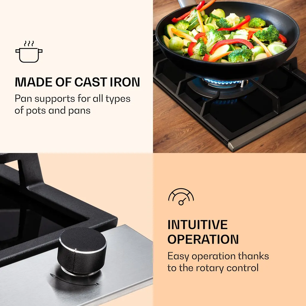 Klarstein Alchemist Gaskochfeld . Wokbrenner Aus Aluminium , Inklusive Schlauch Und Druckminderer , Elektrische Zündung , Für Flüssig- Oder Erdgas , Glaskeramik 5 Klarstein Alchemist Gaskochfeld . Wokbrenner Aus Aluminium , Inklusive Schlauch Und Druckminderer , Elektrische Zündung , Für Flüssig- Oder Erdgas , Glaskeramik - Image 3