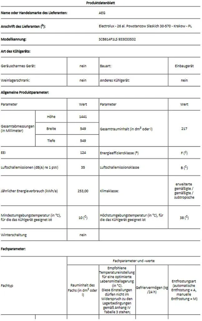 AEG 933033532 SCB614F1LS KUEhl-Gefrierkombination Integ 6 AEG 933033532 SCB614F1LS KUEhl-Gefrierkombination Integ - Image 4