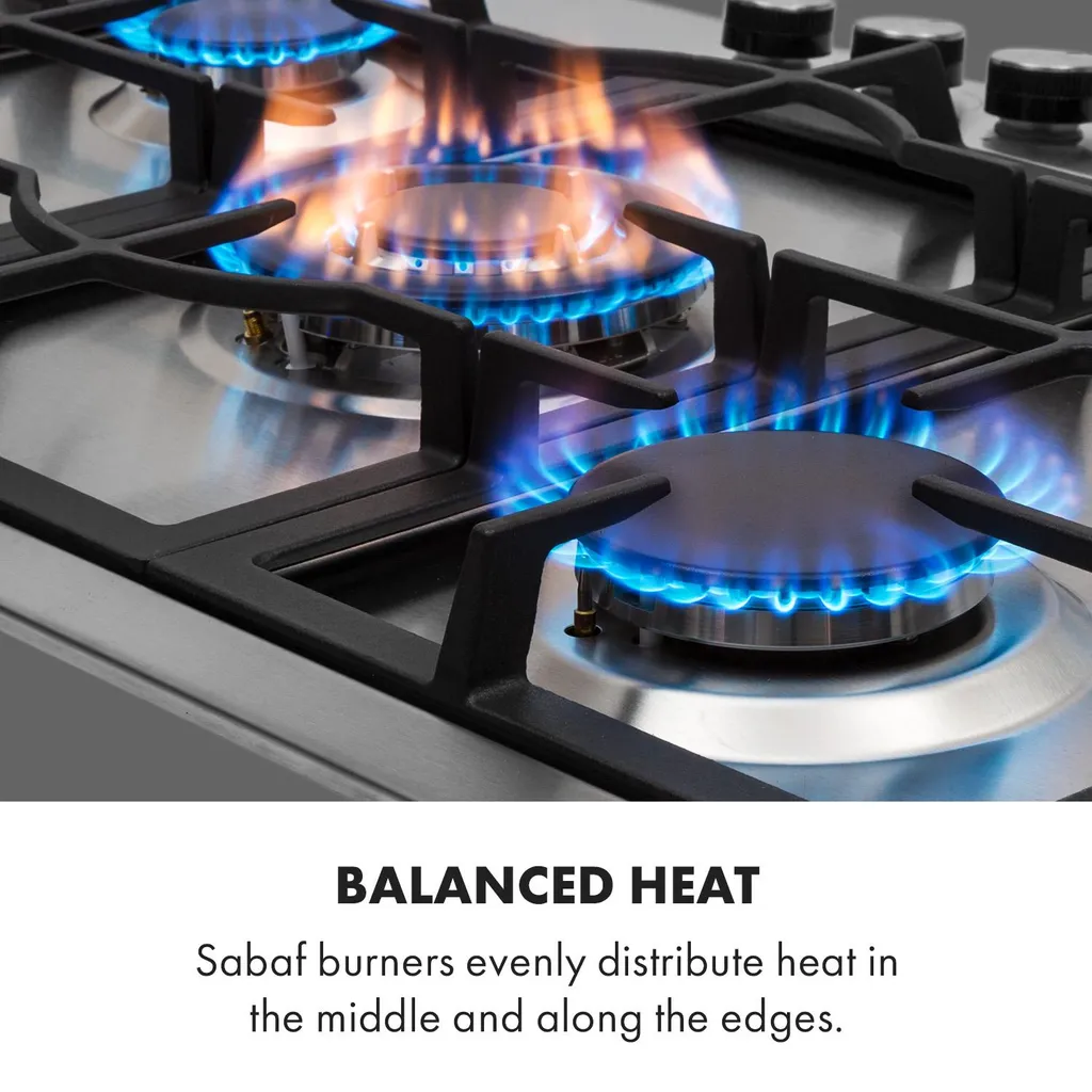 Klarstein Gasherd Kochfeld Einbau-Gaskochfeld - Sabaf-Brenner - Gaskochfeld Für Propan/Erdgas - Einbau Gasherd Glaskeramik 5-Flammig - Silber Einbau Gas Kochfeld Gasherd 5 Platten Kochfelder Herdplatte Kochplatte Einbaukochfeld 5 Klarstein Gasherd Kochfeld Einbau-Gaskochfeld - Sabaf-Brenner - Gaskochfeld Für Propan/Erdgas - Einbau Gasherd Glaskeramik 5-Flammig - Silber Einbau Gas Kochfeld Gasherd 5 Platten Kochfelder Herdplatte Kochplatte Einbaukochfeld - Image 3