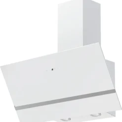 Respekta Dunstabzugshaube Schräghaube Wandhaube Kopffrei Glas 80 Cm Weiß LED