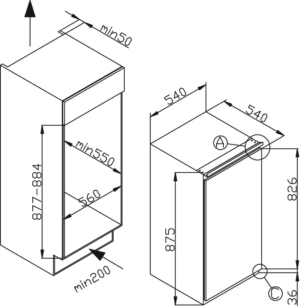 Amica EKS 16171, Kühlschrank Mit Gefrierfach, 880 Mm Nische, Schlepptür-Technik, 11 Amica EKS 16171, Kühlschrank Mit Gefrierfach, 880 Mm Nische, Schlepptür-Technik, - Image 9