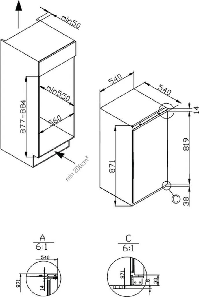 Amica Mican - 30660 - Einbau-Kühlschrank - Schlepptürtechnik 4 Amica Mican - 30660 - Einbau-Kühlschrank - Schlepptürtechnik - Image 2