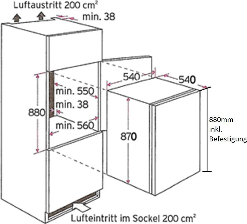 SCHOEPF KSE410 Einbaukühlschrank Mit Gefrierfach 4 SCHOEPF KSE410 Einbaukühlschrank Mit Gefrierfach - Image 2