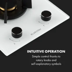 Klarstein Goldflame Domino Gaskochfeld , 2-flammig , Autark , 30 Cm , Einbau , Messing-Brenner , Erdgas/Propangas , Sicherheitsventile , Automatische Abschaltung , Topfträger Aus Gusseisen , Inkl. Schlauch Und Druckminderer , Glaskeramik Ø 8 Mm , Weiß -Angebote Herd Liebe Store 428d935564ed6c72f62ff32ebf8d6cdd