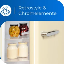 Exquisit Retrokühlschrank RKS325-V-H-160F Magnolienweiss | Standgerät | 229 L Volumen | Magnolienweiß -Angebote Herd Liebe Store 457d283ac70aaae114511a08c1e5f25b