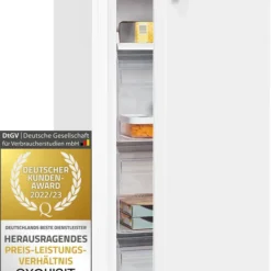 Exquisit Gefrierschrank GS231-NF-H-040D Weiss | 161 L Nutzinhalt | NoFrost | Umluftkühlung | LED-Anzeige | Wechselbarer Türanschlag