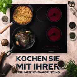 AREBOS Glaskeramikkochfeld, 7200 W, 4 Kochfelder, 59 Cm, Autark, Inkl. Dual-Kochzone Und Bräterzone, Mit Sensor Touch -Angebote Herd Liebe Store 46350e6acc2ecfe59b35f3ae7a8f2474