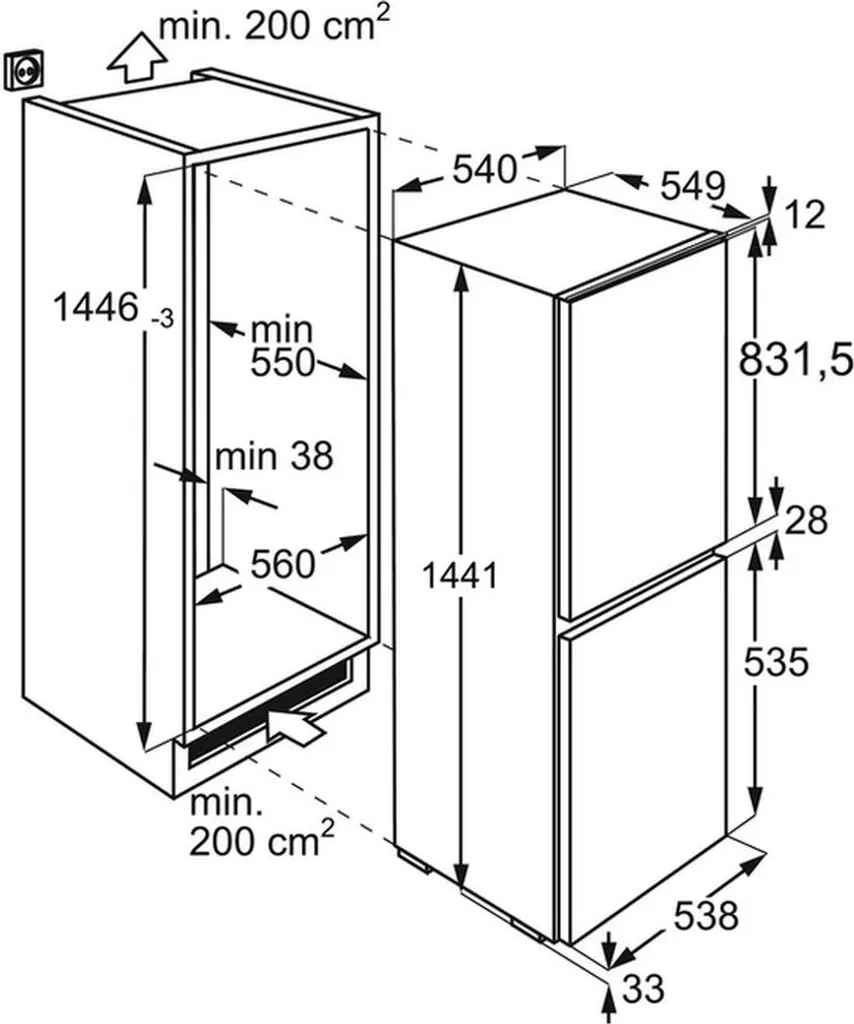 AEG 933033532 SCB614F1LS KUEhl-Gefrierkombination Integ 4 AEG 933033532 SCB614F1LS KUEhl-Gefrierkombination Integ - Image 2
