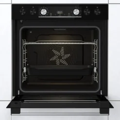 Gorenje Black Set 4 PYROLYSE Einbauherd - Set Mit Glaskeramik-Kochfeld Mit Edelstahlrahmen - 77L XXL Volumen - GentleClose - AirFry - PizzaMode - ChildLock - PerfectGrill - Teleskopauszüge - Schwarz -Angebote Herd Liebe Store 48ba6731dda341bc2ff8cfe8d39ca193