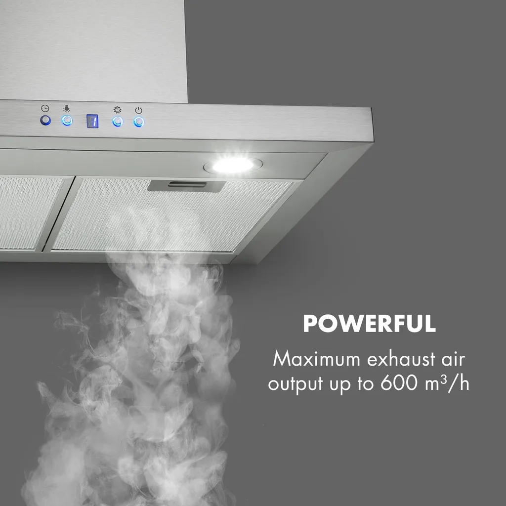 Klarstein Limelight Dunstabzugshaube 60 Cm , Wandhaube , Energieeffizienzklasse A++ , Abluftbetrieb , 600 M³/h , 3 Geschwindigkeitsstufen , Digitalanzeige , LED-Kochfeldbeleuchtung , Umrüstbar Auf Umluftbetrieb , Edelstahl Gebürstet 6 Klarstein Limelight Dunstabzugshaube 60 Cm , Wandhaube , Energieeffizienzklasse A++ , Abluftbetrieb , 600 M³/h , 3 Geschwindigkeitsstufen , Digitalanzeige , LED-Kochfeldbeleuchtung , Umrüstbar Auf Umluftbetrieb , Edelstahl Gebürstet - Image 4