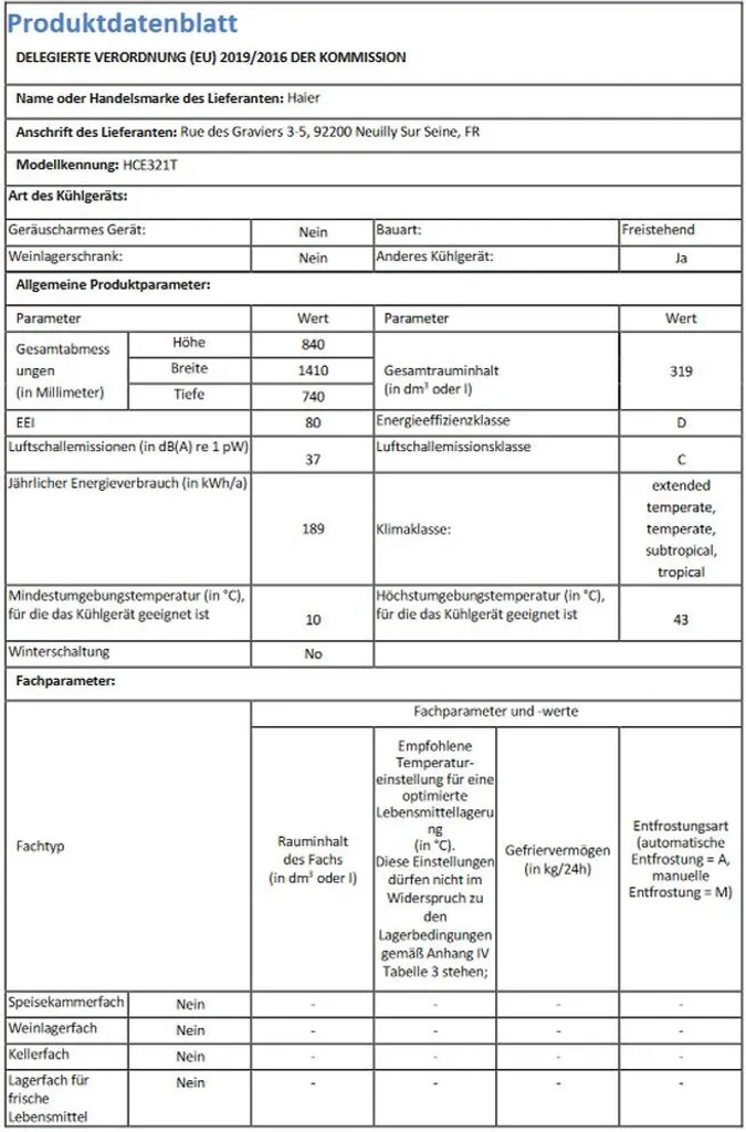 Haier HCE321T Gefriertruhe / 319 Liter / Innenbeleuchtung / Super-Gefrierfunktion / Ausbalancierter Deckel / 2 Metallkörbe 6 Haier HCE321T Gefriertruhe / 319 Liter / Innenbeleuchtung / Super-Gefrierfunktion / Ausbalancierter Deckel / 2 Metallkörbe - Image 4