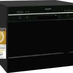 Exquisit Geschirrspüler GSP206-030F SchwarzPV | Tischgeschirrspüler | 6 Maßgedecke | Schwarz