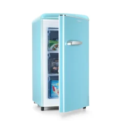 Klarstein Laika 60L Gefrierschrank , 60 Liter , 4-Sterne-Gefrierfach , 3 Schubladen , Temperatur: -18 Bis 0 °C , 5-stufiger Thermostat , 41 DB , Retro-Look