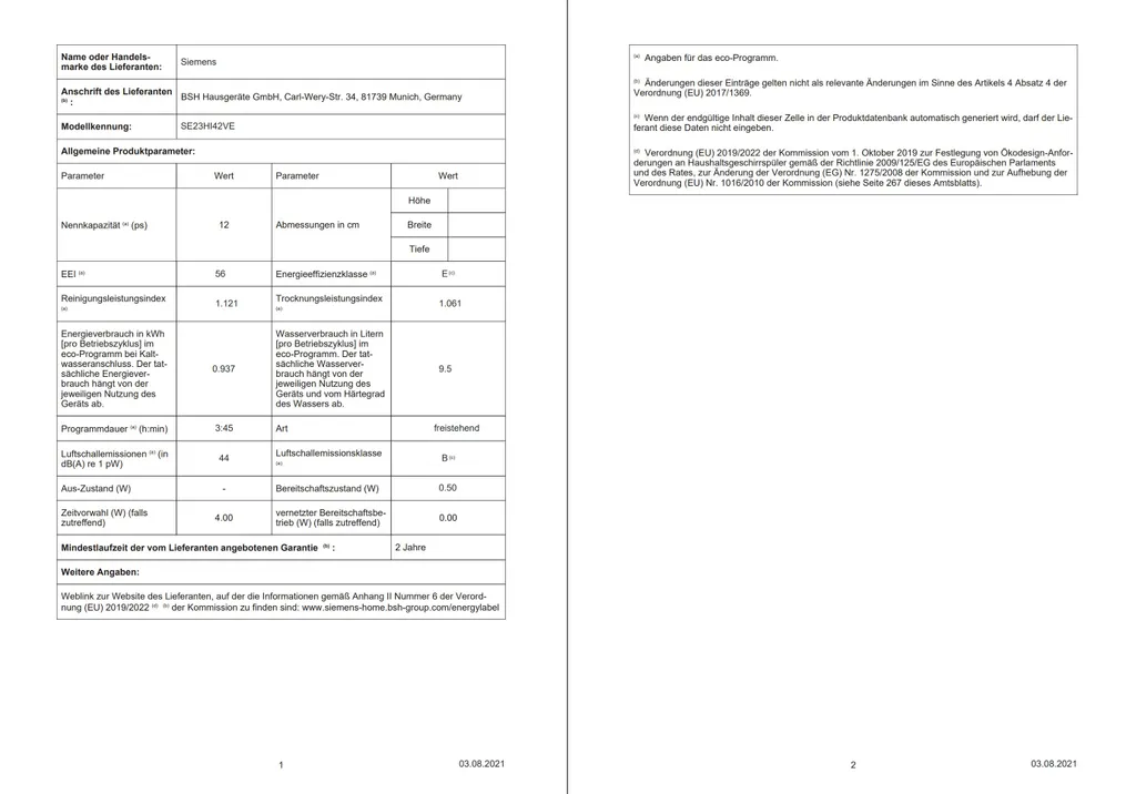 Siemens Geschirrspüler IQ300 SE23HI42VE Freistehend 60cm Edelstahl 9 Siemens Geschirrspüler IQ300 SE23HI42VE Freistehend 60cm Edelstahl - Image 7