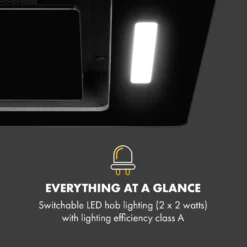 Klarstein Hektor Eco Lüfterbaustein , 52 Cm , Max. Abluftleistung 566 M³/h , EEK: B , 3 Stufen , Nachlüftungstimer , LEDs: 2 X 2 W , Touch-Panel , Dunstabzugshaube , Einbau-Haube , Unterseite Aus Sicherheitsglas , Schwarz -Angebote Herd Liebe Store 55666c3e9bedea0c359b30cc1c980e3d