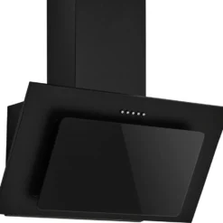 MS Dunstabzugshaube Schräghaube Wandhaube Kopf-frei Glas 60 Cm Schwarz LED