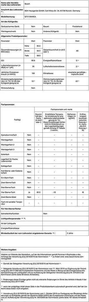 Bosch Serie 2 GTV15NWEA Gefrierschrank 83 Liter 3 Gefriergut-Schubladen 9 Bosch Serie 2 GTV15NWEA Gefrierschrank 83 Liter 3 Gefriergut-Schubladen - Image 7