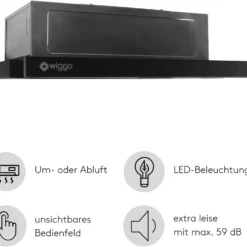 Wiggo Dunstabzugshaube 60cm WE-632ER Schwarz I Flachschirmhaube Für Abluft Oder Umluft Dunstabzug 300m³/h Mit LED-Beleuchtung I Einbau-Dunstabzugshaube Inkl. Fettfilter & 2× Kohlefilter 10 Wiggo Dunstabzugshaube 60cm WE-632ER Schwarz I Flachschirmhaube Für Abluft Oder Umluft Dunstabzug 300m³/h Mit LED-Beleuchtung I Einbau-Dunstabzugshaube Inkl. Fettfilter & 2× Kohlefilter -Angebote Herd Liebe Store 58b2ec6d263d7d4fe8826d6b6cb15d04