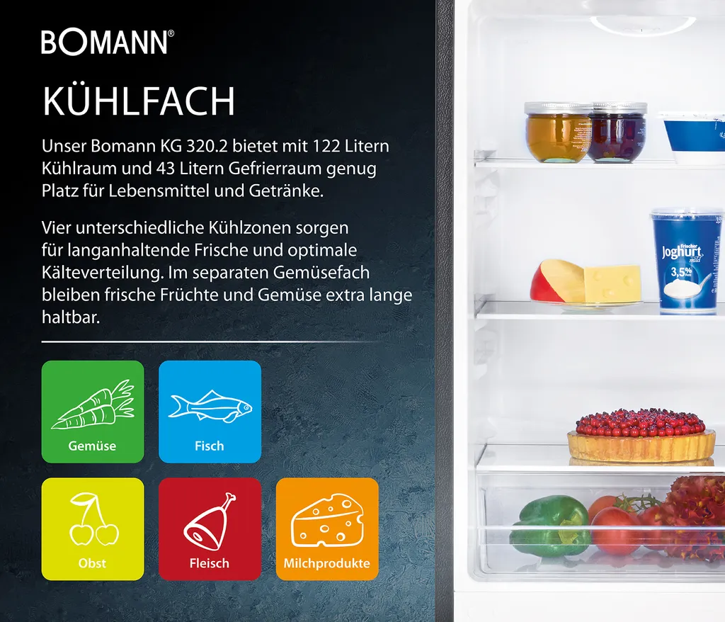 Bomann Kühl-Gefrierkombination KG 320.2 Weiß 175 Liter 10 Bomann Kühl-Gefrierkombination KG 320.2 Weiß 175 Liter - Image 8