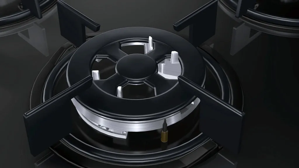 Bosch POH6B6B10 Gaskochfeld 60cm WOK Schwarz Hartglas GAS KOCHFELD 5 Bosch POH6B6B10 Gaskochfeld 60cm WOK Schwarz Hartglas GAS KOCHFELD - Image 3