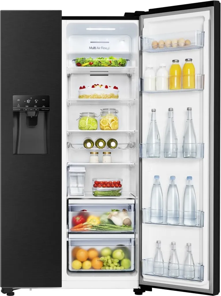 Hisense RS694N4TFE Kühl-/Gefrierkombination Side By Side NOFROST - Electronic Touch Control - Ice Crusher - Wasserspender Mit Integrierten Wassertank - Volumen 562l (371l Kühl / 185l Gefrier) - Chrom Weinregal - Inverter-Kompressor 20 Hisense RS694N4TFE Kühl-/Gefrierkombination Side By Side NOFROST - Electronic Touch Control - Ice Crusher - Wasserspender Mit Integrierten Wassertank - Volumen 562l (371l Kühl / 185l Gefrier) - Chrom Weinregal - Inverter-Kompressor - Image 18