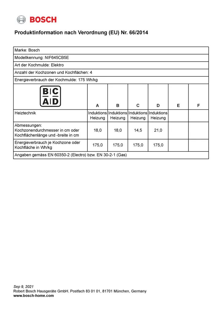 Bosch Serie | 4, Induktionskochfeld, 60 Cm, Herdgesteuert, Schwarz, Mit Rahmen Aufliegend NIF645CB5E 8 Bosch Serie | 4, Induktionskochfeld, 60 Cm, Herdgesteuert, Schwarz, Mit Rahmen Aufliegend NIF645CB5E - Image 6