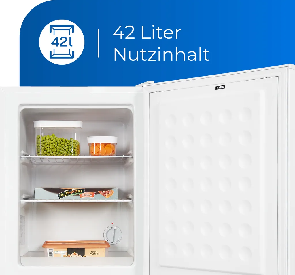 Exquisit Mini Gefrierschrank GB60-150E WeissPV | 42 L Volumen | EEK: E | Weiß 5 Exquisit Mini Gefrierschrank GB60-150E WeissPV | 42 L Volumen | EEK: E | Weiß - Image 3