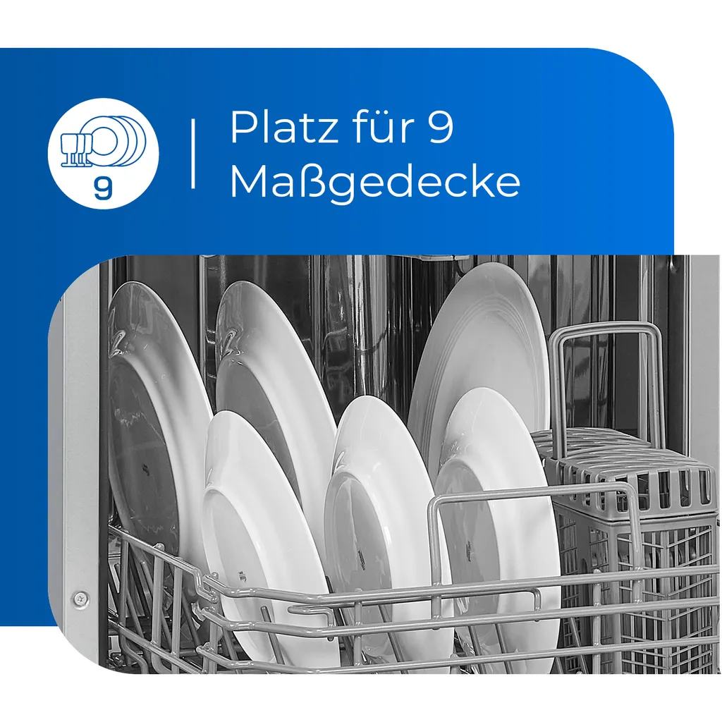 Exquisit Geschirrspüler GSP9109-030E Silber | Standgerät | 9 Gedecke | Silber 7 Exquisit Geschirrspüler GSP9109-030E Silber | Standgerät | 9 Gedecke | Silber - Image 5