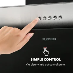 Klarstein Alessia Dunstabzugshaube , 90 Cm , EEK B , 350 M³/h , Push Control , LED-Beleuchtung , Abluft Oder Umluft , Kopffreihaube , Wandhaube , Edelstahl-Glas-Mix , Schwarz -Angebote Herd Liebe Store 5fd82743986c584150755c03481d2401