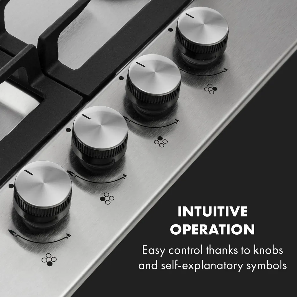 Klarstein Gasherd Einbau-Gaskochfeld - Sabaf-Brenner - Gaskochfeld Für Propan/Erdgas - Gasherd Kochfeld Einbau Gasherd Glaskeramik - 4-Flammig - Silber Einbau Gas Kochfeld Gasherd 4 Platten Kochfelder Herdplatte Kochplatte Einbaukochfeld 6 Klarstein Gasherd Einbau-Gaskochfeld - Sabaf-Brenner - Gaskochfeld Für Propan/Erdgas - Gasherd Kochfeld Einbau Gasherd Glaskeramik - 4-Flammig - Silber Einbau Gas Kochfeld Gasherd 4 Platten Kochfelder Herdplatte Kochplatte Einbaukochfeld - Image 4