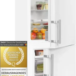 Exquisit Kühl-Gefrierkombination KGC233-60-HE-040D Weiss | 173 L Nutzinhalt | Weiß