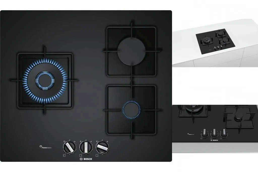 Bosch Serie 6 PPC6A6B10, Schwarz, Integriert, 60 Cm, Gaskochfeld, Glas, 3 Zone(n) 4 Bosch Serie 6 PPC6A6B10, Schwarz, Integriert, 60 Cm, Gaskochfeld, Glas, 3 Zone(n) - Image 2