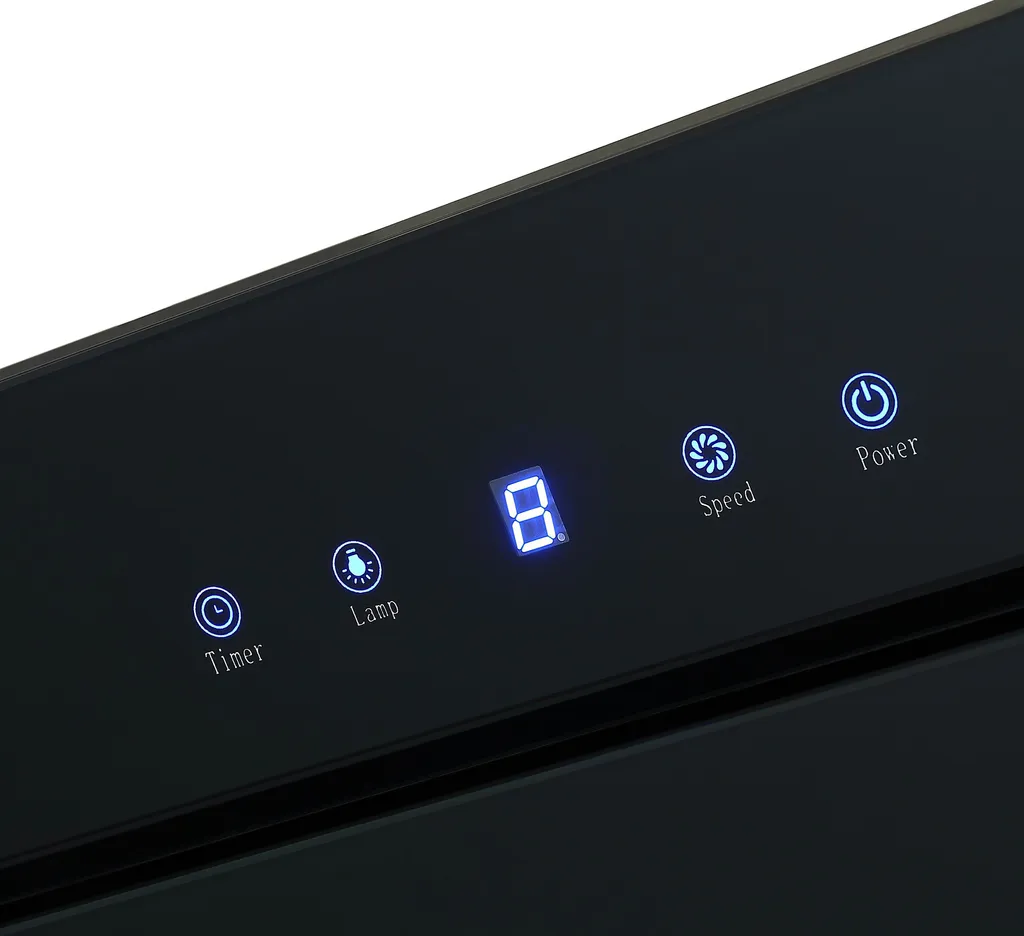 Kopffreie Dunstabzugshaube 230W 60cm VIESTA DH600XA Inkl. Aktivkohlefilter Für Abluft & Umluft, Edelstahl-Schwarzglas Kopffreihaube Wandhaube Mit Touch Control, LED 5 Kopffreie Dunstabzugshaube 230W 60cm VIESTA DH600XA Inkl. Aktivkohlefilter Für Abluft & Umluft, Edelstahl-Schwarzglas Kopffreihaube Wandhaube Mit Touch Control, LED - Image 3