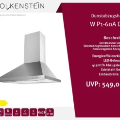 WOLKENSTEIN Dunstabzugshaube Wandhaube Wandesse W PI-60A IXEZ 60 Cm Edelstahl -Angebote Herd Liebe Store 6415b13d0e787eaf2973755a7ac52087