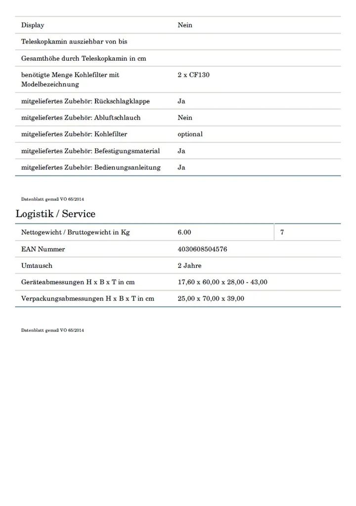 Umluftset Dunstabzugshaube PKM UBH6002-2H 60cm + Aktivkohlefilter 7 Umluftset Dunstabzugshaube PKM UBH6002-2H 60cm + Aktivkohlefilter - Image 5