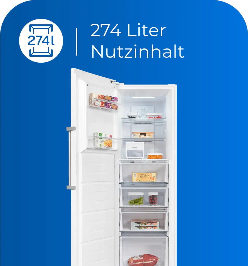 Exquisit Gefrierschrank GS295-NF-H-040E Weiss | 274 L Nutzinhalt | Weiß 6 Exquisit Gefrierschrank GS295-NF-H-040E Weiss | 274 L Nutzinhalt | Weiß - Image 4