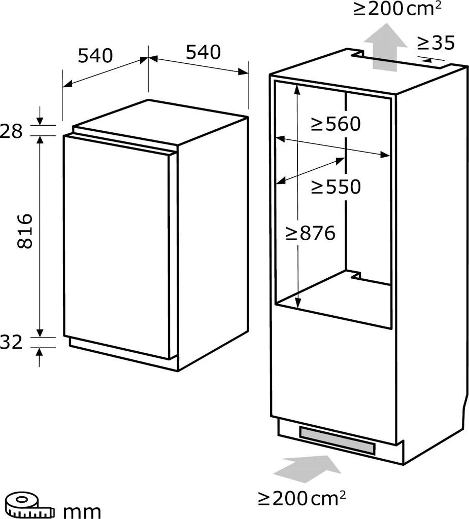 Exquisit Einbaukühlschrank EKS131-3-040F | Einbaugerät | Schlepptürmontage | 118 L Volumen | Weiß 8 Exquisit Einbaukühlschrank EKS131-3-040F | Einbaugerät | Schlepptürmontage | 118 L Volumen | Weiß - Image 6