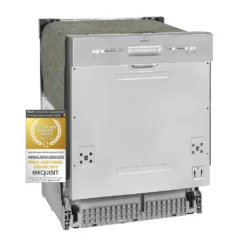 Exquisit Einbaugeschirrspüler EGSP6012-EB-030E Inox | Teilintegriert | 12 Gedecke | Inox