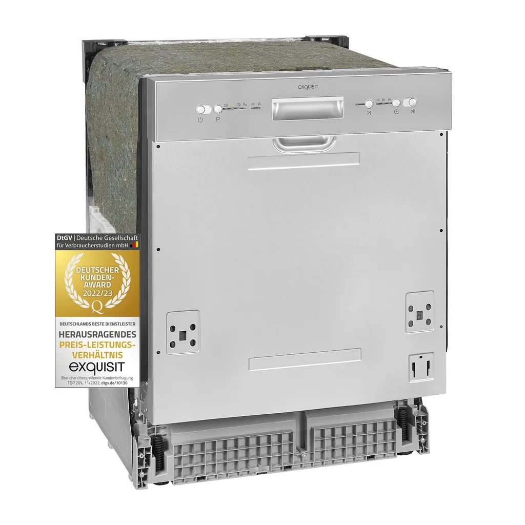 Exquisit Einbaugeschirrspüler EGSP6012-EB-030E Inox | Teilintegriert | 12 Gedecke | Inox 3 Exquisit Einbaugeschirrspüler EGSP6012-EB-030E Inox | Teilintegriert | 12 Gedecke | Inox