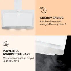 Klarstein Aurora Eco 90 Dunstabzugshaube 90 Cm , Abluftleistung: 550 M³/h , Kopffrei , Ambientelicht , EEC A+ -Angebote Herd Liebe Store 68ee9b3682ae616efe5f59d959cc976e