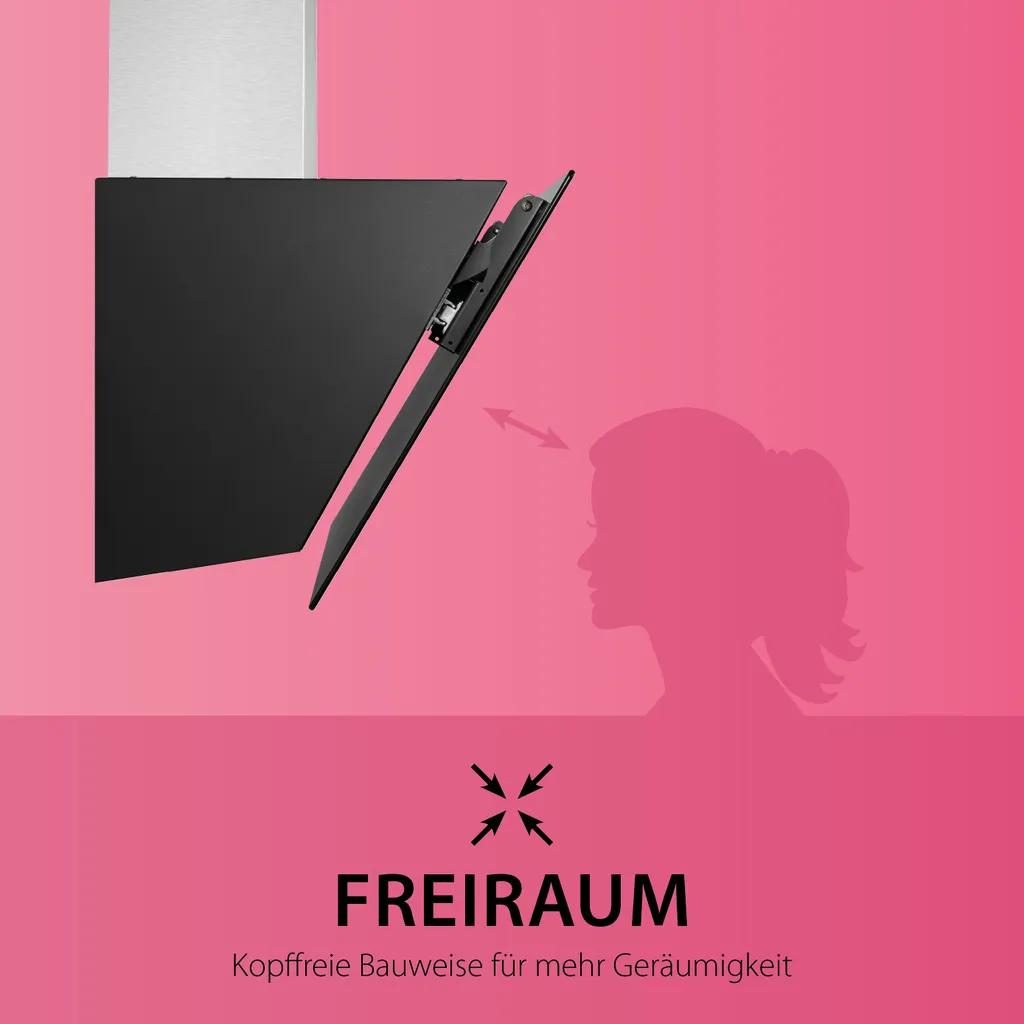 Bomann DU 7606.1 G Dunstabzugshaube 60 Cm Kopffreihaube, Bürstenloser DC-Motor Geräuscharm, Glas-Front, 9 Leistungsstufen, LED Beleuchtung, Inkl 5-lagiger Aluminium-Filter Abluftschlauch 5 Bomann DU 7606.1 G Dunstabzugshaube 60 Cm Kopffreihaube, Bürstenloser DC-Motor Geräuscharm, Glas-Front, 9 Leistungsstufen, LED Beleuchtung, Inkl 5-lagiger Aluminium-Filter Abluftschlauch - Image 3