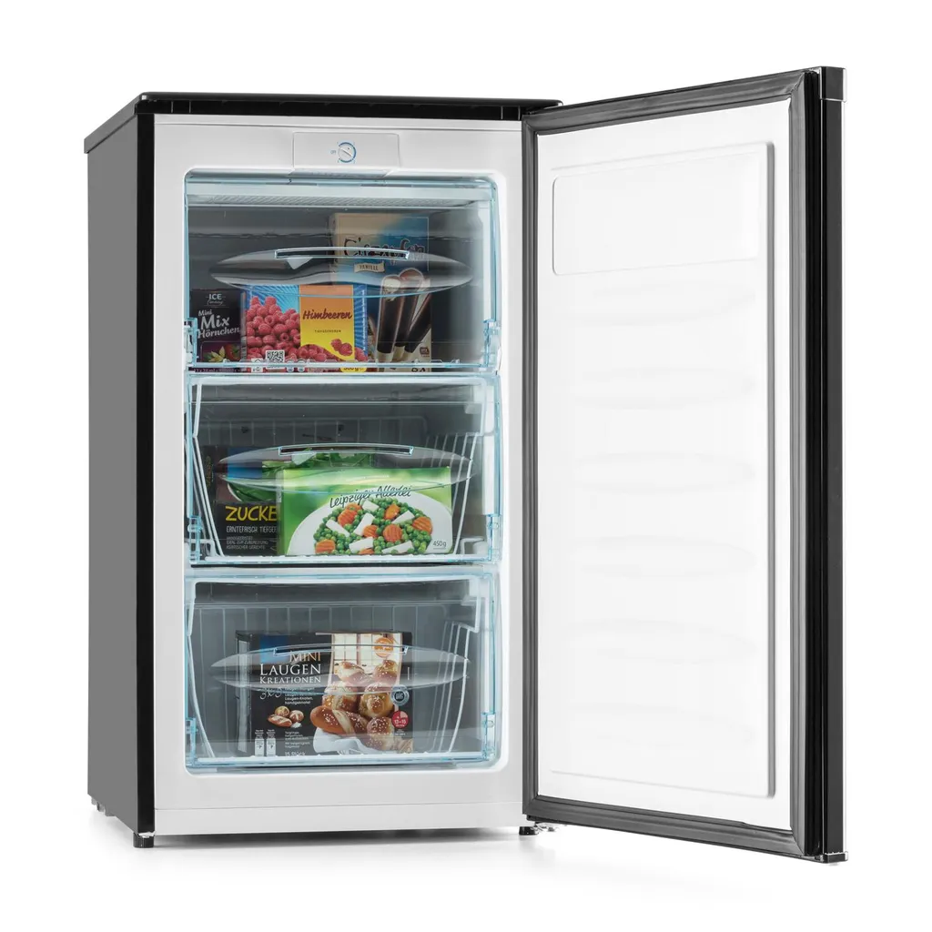 Klarstein Garfield XL 4-Sterne Gefrierschrank (75 Liter, 80 Watt, 39 Db Leise, 3 Ebenen, Energie- Und Platzsparend, Freistehend, Inkl. Eiswürfelform Und Eiskratzer) Schwarz 4 Klarstein Garfield XL 4-Sterne Gefrierschrank (75 Liter, 80 Watt, 39 Db Leise, 3 Ebenen, Energie- Und Platzsparend, Freistehend, Inkl. Eiswürfelform Und Eiskratzer) Schwarz - Image 2