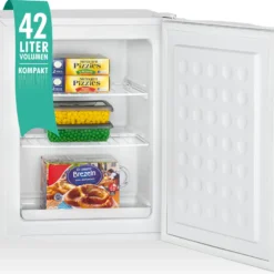 Bomann® Gefrierschrank, 42L Nutzinhalt, Mini Gefrierschrank Mit 2 Herausnehmbaren Gitterablagen, Gefrierschrank Mit Wechselbarem Türanschlag & Stufenloser Temperaturreglung - GB 7236 Weiß