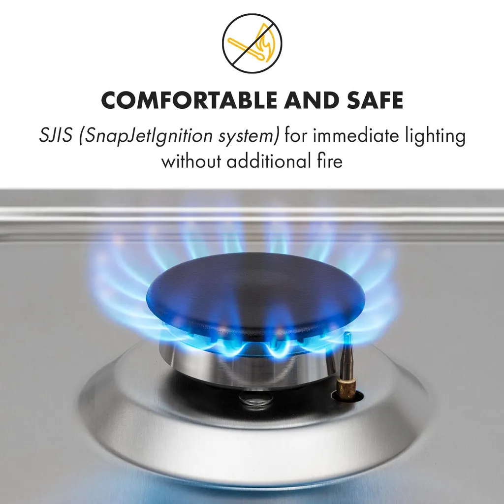 Klarstein Gasherd Einbau-Gaskochfeld - Sabaf-Brenner - Gaskochfeld Für Propan/Erdgas - Gasherd Kochfeld Einbau Gasherd Glaskeramik - 4-Flammig - Silber Einbau Gas Kochfeld Gasherd 4 Platten Kochfelder Herdplatte Kochplatte Einbaukochfeld 7 Klarstein Gasherd Einbau-Gaskochfeld - Sabaf-Brenner - Gaskochfeld Für Propan/Erdgas - Gasherd Kochfeld Einbau Gasherd Glaskeramik - 4-Flammig - Silber Einbau Gas Kochfeld Gasherd 4 Platten Kochfelder Herdplatte Kochplatte Einbaukochfeld - Image 5