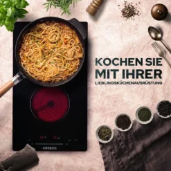 AREBOS Glaskeramikkochfeld, 3000 W, 2 Kochfelder, 30cm, Autark, Mit Sensor Touch -Angebote Herd Liebe Store 6c88844e0c27fa1d060e5b25891b2417