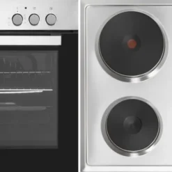 Respekta Backofen Einbauherd Edelstahlkochfeld Herdset Edelstahl Grill Oberhitze