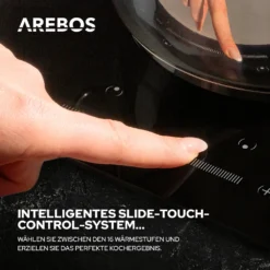 AREBOS Glaskeramikkochfeld, 7200 W, 4 Kochfelder, 59 Cm, Autark, Inkl. Dual-Kochzone Und Bräterzone, Mit Sensor Touch -Angebote Herd Liebe Store 6d6411340272dcb808528b6d2a8cc927 1