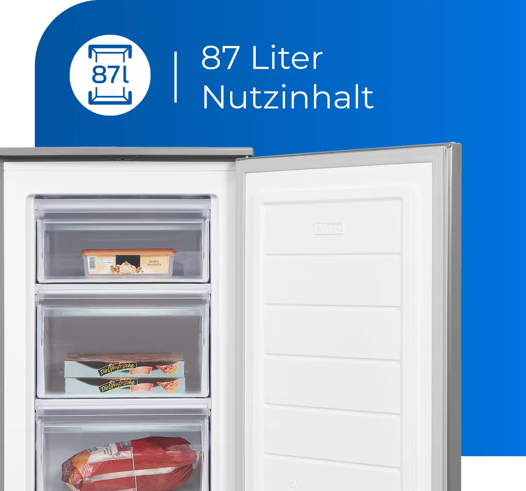 Exquisit Gefrierschrank GS81-040C Inoxlook | 87 L Nutzinhalt | Gefrierschubladen | Türanschlag Wechselbar 5 Exquisit Gefrierschrank GS81-040C Inoxlook | 87 L Nutzinhalt | Gefrierschubladen | Türanschlag Wechselbar - Image 3