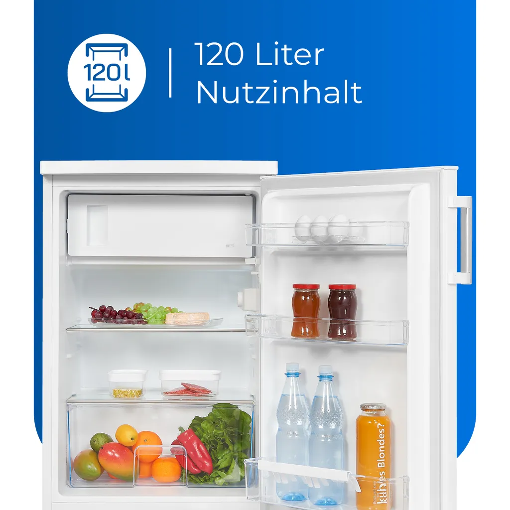 Exquisit Kühlschrank KS16-4-H-010D Weiss | 120 L Nutzinhalt | 4 Sterne | LED-Licht | 55 Cm Breite 6 Exquisit Kühlschrank KS16-4-H-010D Weiss | 120 L Nutzinhalt | 4 Sterne | LED-Licht | 55 Cm Breite - Image 4