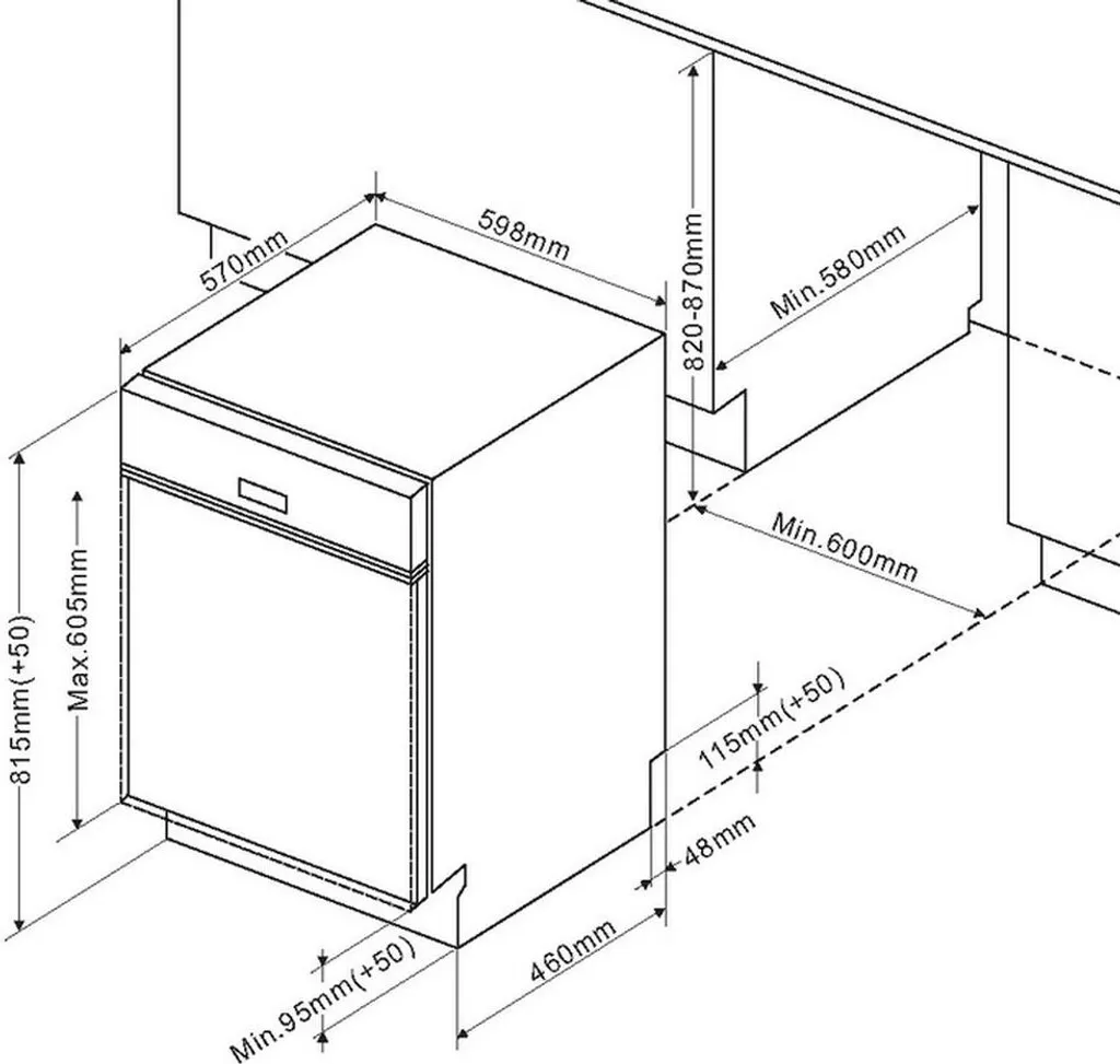 Amica - EGSP 573 910 E - Teilintegrierbarer Einbau-Geschirrspüler - 4 Amica - EGSP 573 910 E - Teilintegrierbarer Einbau-Geschirrspüler - - Image 2